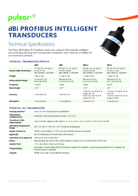 Thumbnail of document Data Sheet - dBi Profibus Intelligent Transducers